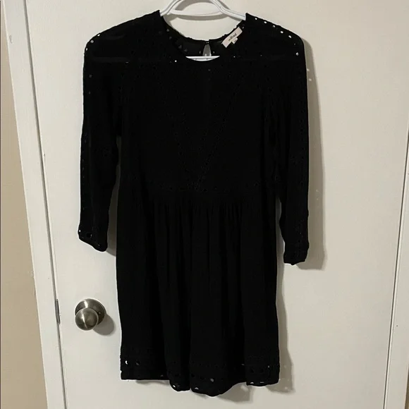 Wilfred Black 3/4 Length Sleeve Eyelet Dress Size XXS - Picture 2 of 12